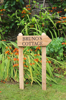 Wooden Engraved Directional Driveway Sign Pointing, 9 of 12