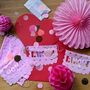 Pink Paper Decorations In A Valentines Card, thumbnail 2 of 4