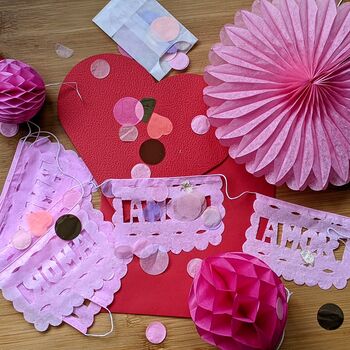 Pink Paper Decorations In A Valentines Card, 2 of 4