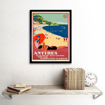 Vintage Ad Travel France Antibes Beach Sea Art Print, 2 of 3