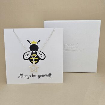 Boxed 'Bee Yourself' Star Necklace Card, 2 of 3