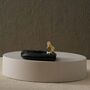Handmade Black Marble Ashtray With Gold Lion Accent, thumbnail 2 of 3