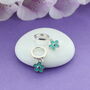 Little Turquoise Enamel Flower Hoop Earrings, thumbnail 1 of 2