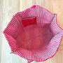 Tote Bag Quilted Cotton Print Pink Stripe Beach Bag, thumbnail 3 of 6