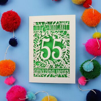 Emerald Wedding Anniversary Card 55 Amazing Years, 5 of 7