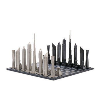 Stainless Steel Skyline Chess Set – Dubai Edition, 2 of 6