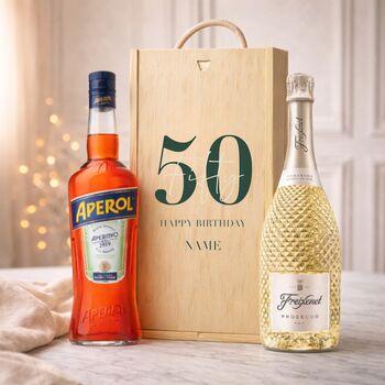 Personalised 50th Birthday Aperitif Gift Set With Custom Lid, 2 of 11