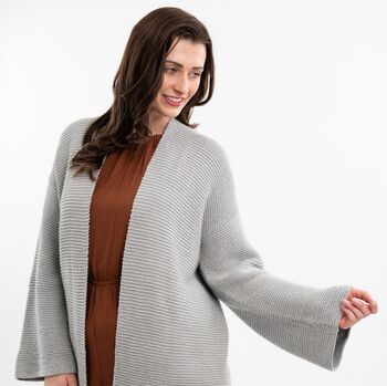 Long Summer Cardigan Knitting Kit Cotton Collection, 2 of 10