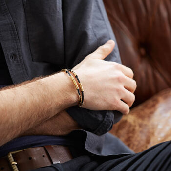 Men's Gold Vermeil Personalised Morse Code Bracelet, 2 of 8