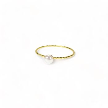 Single Pearl Ring, Rose, Gold Vermeil On 925 Silver, 2 of 9