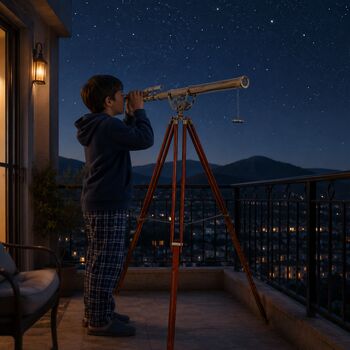 60 Inch Handcrafted Bronze Telescope With Tripod Stand, 7 of 7
