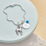 Horse Charm Bracelet With Birthstones And Initial, thumbnail 6 of 8