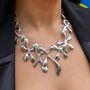 925 Sterling Silver Large Statement Splash Necklace, thumbnail 2 of 5
