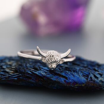 Sterling Silver Highland Cow Ring, 5 of 12