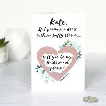 Rose Gold Bridesmaid Proposal Scratch Card, 3 of 5