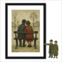 Couple On A Bench A3 Framed Lowry Style Art, thumbnail 1 of 2