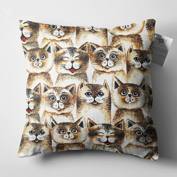 Fun Cat Faces Decorative Soft Cushion Cover, 5 of 7