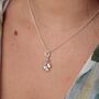 Sterling Silver Four Leaf Clover Charm Necklace, thumbnail 4 of 7