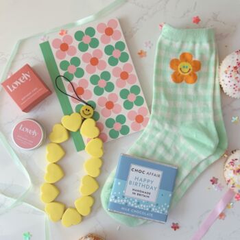 Happy Birthday Letterbox Gift For Teens And Tweens – Smiley Heart Edition In Mint, 2 of 8