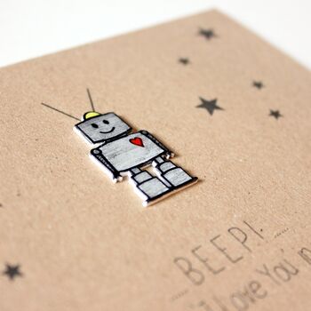 Mother's Day Card, Robot, Beep Means I Love You, 2 of 3