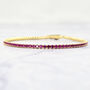 Ruby July Birthstone Dainty Tennis Bracelet, thumbnail 1 of 3