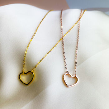 Sterling Silver Simple Heart Pendant Necklace, 2 of 4