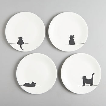 Cat Side Plates, Set Of Four, Fine Bone China, 2 of 6