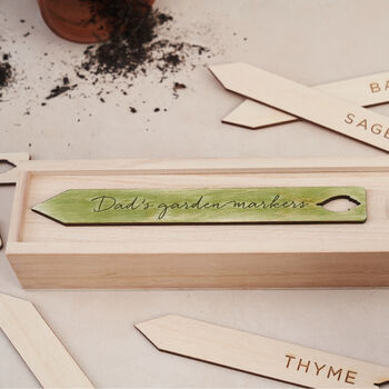 Personalised Box Of Veg And Herb Plant Markers For Him, 3 of 7