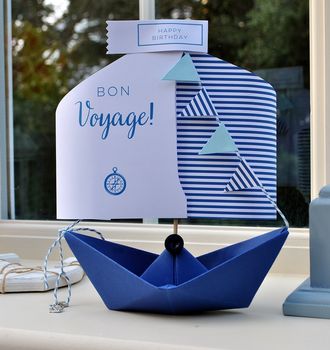 'Bon Voyage' Paper Sail Boat Card, 3 of 10