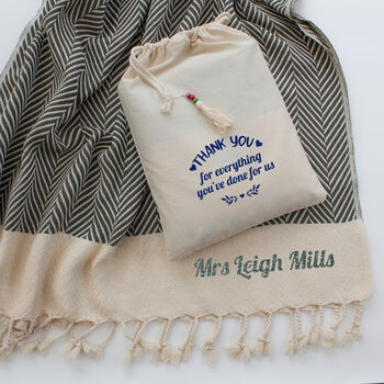 Personalised Soft Cotton Throw, Handwoven Gift, 8 of 12