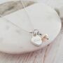 Personalised Wedding Necklace Heart And Pearl Thank You, thumbnail 2 of 7