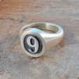 Personalised Number Oval Silver Signet Ring, thumbnail 2 of 5