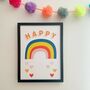 Happy Rainbow Print A4 Or A3, thumbnail 1 of 2