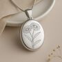 Personalised Sterling Silver April Birth Flower Locket – Daisy, thumbnail 1 of 10