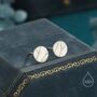 Sterling Silver Japanese Kintsugi Inspired Disk Stud Earrings, thumbnail 1 of 12