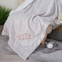 Personalised Silver Heart Grey Baby Blanket, thumbnail 1 of 6