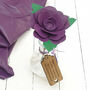 Vintage Leather Anniversary Large Rose With Glass Vase, thumbnail 7 of 7