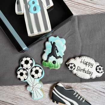 Personalised Football Fan Gift. Hand Iced Biscuits, 7 of 9