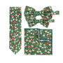 Wedding 100% Cotton Flower Print Tie Green, thumbnail 3 of 7