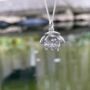 Water Lily Pendant In Sterling Silver, thumbnail 4 of 5