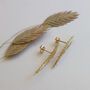 Gold Plated Fern Stud Earrings, thumbnail 3 of 9