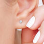 Mini Sterling Silver Candy Pink Opal Stud Earrings, thumbnail 2 of 12