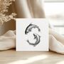 Koi Carp Lucky Hand Drawn Greeting Card, thumbnail 3 of 7