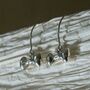Sterling Silver Bow Earrings On Long Hook, thumbnail 2 of 3