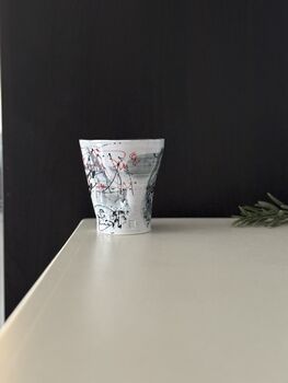 Handmade Porcelain Tumbler With Abstract Asemic Markings, 4 of 5