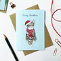 Brown Tabby Cat Christmas Card, thumbnail 1 of 2