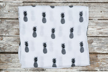 Contemporary Bamboo Large Pineapple Muslin Swaddle, 4 of 8