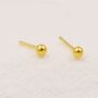 Sterling Silver Minimalist Ball Stud Earrings, thumbnail 3 of 12