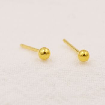 Sterling Silver Minimalist Ball Stud Earrings, 3 of 12