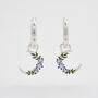 Silver Nightshade Moon Huggie Earrings, thumbnail 1 of 8